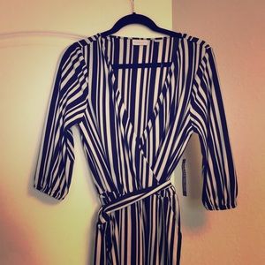 Black/White striped romper!